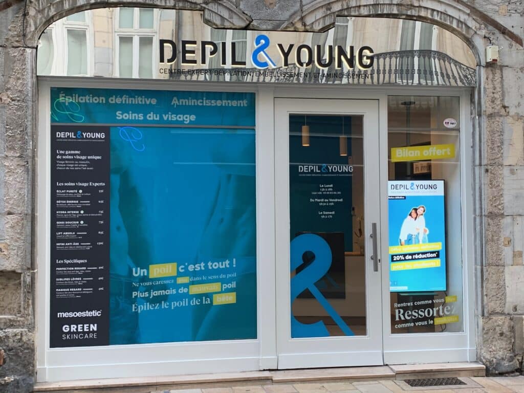 devanture du centre Depil&Young à Besançon