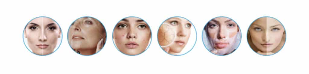 différents traitement du visage du soin Aqua Pure