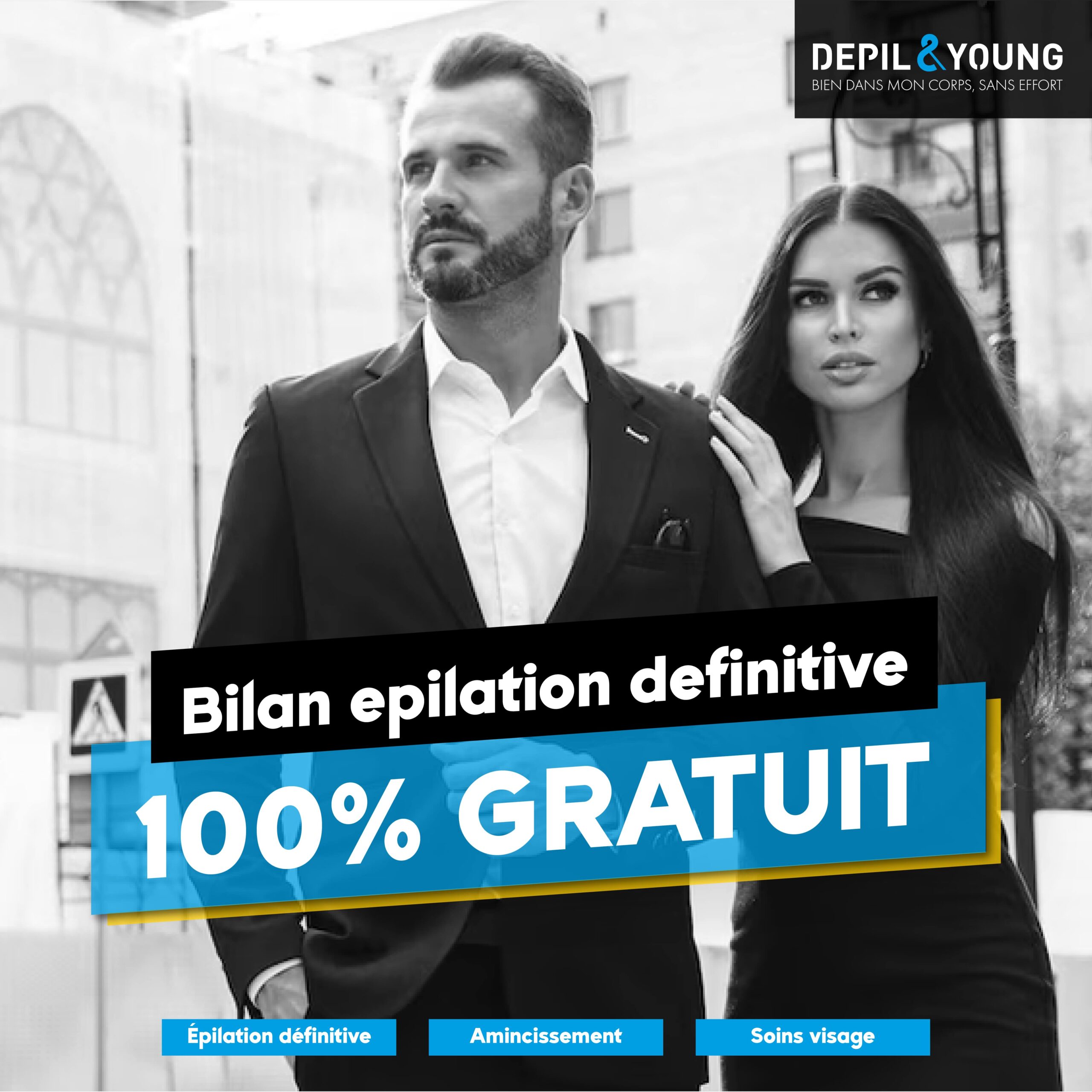 un femme s'accoudant à un homme en costume dans la rue