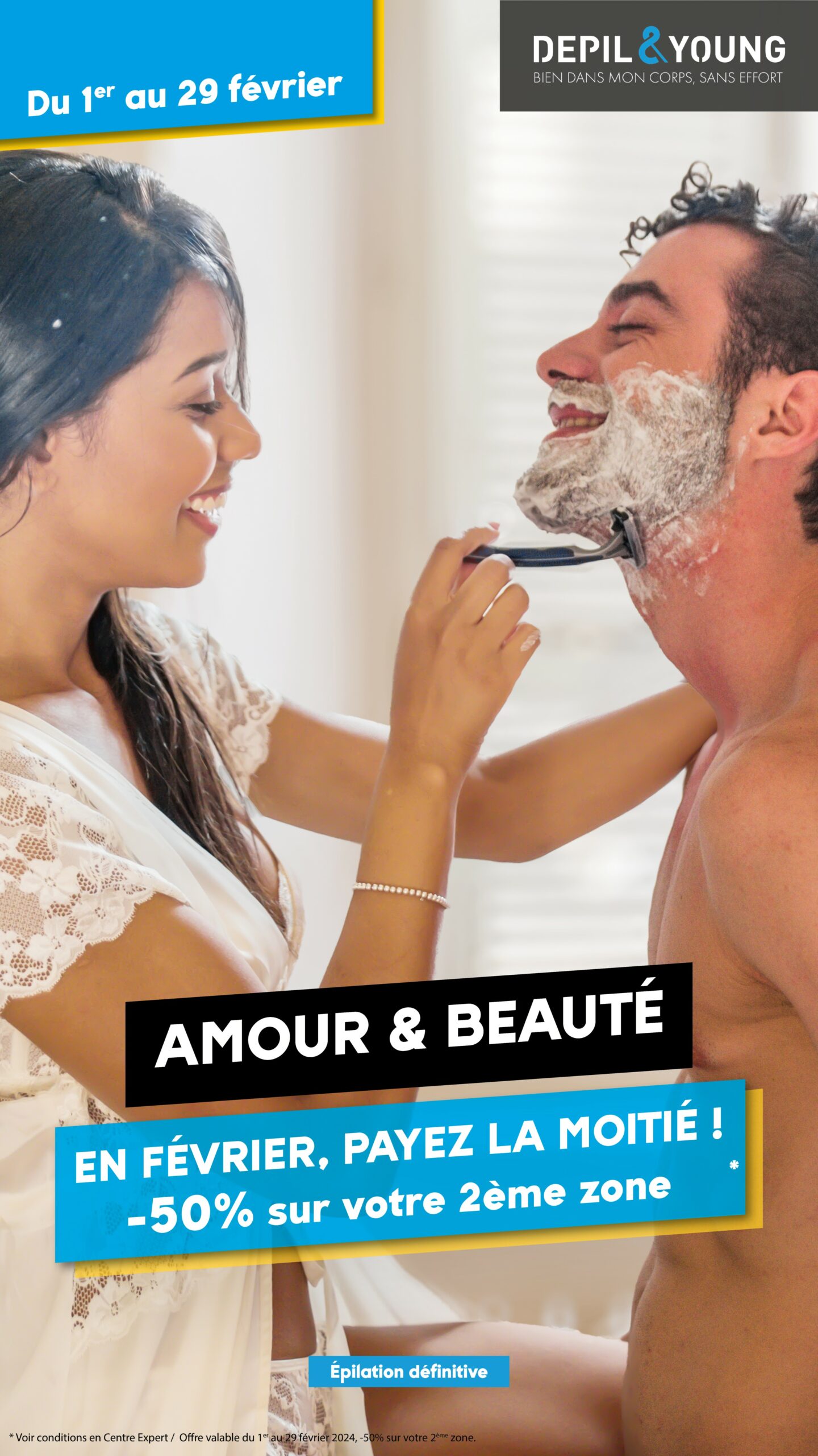 Offre Février Valentin Amour et Beaué couple qui se rase